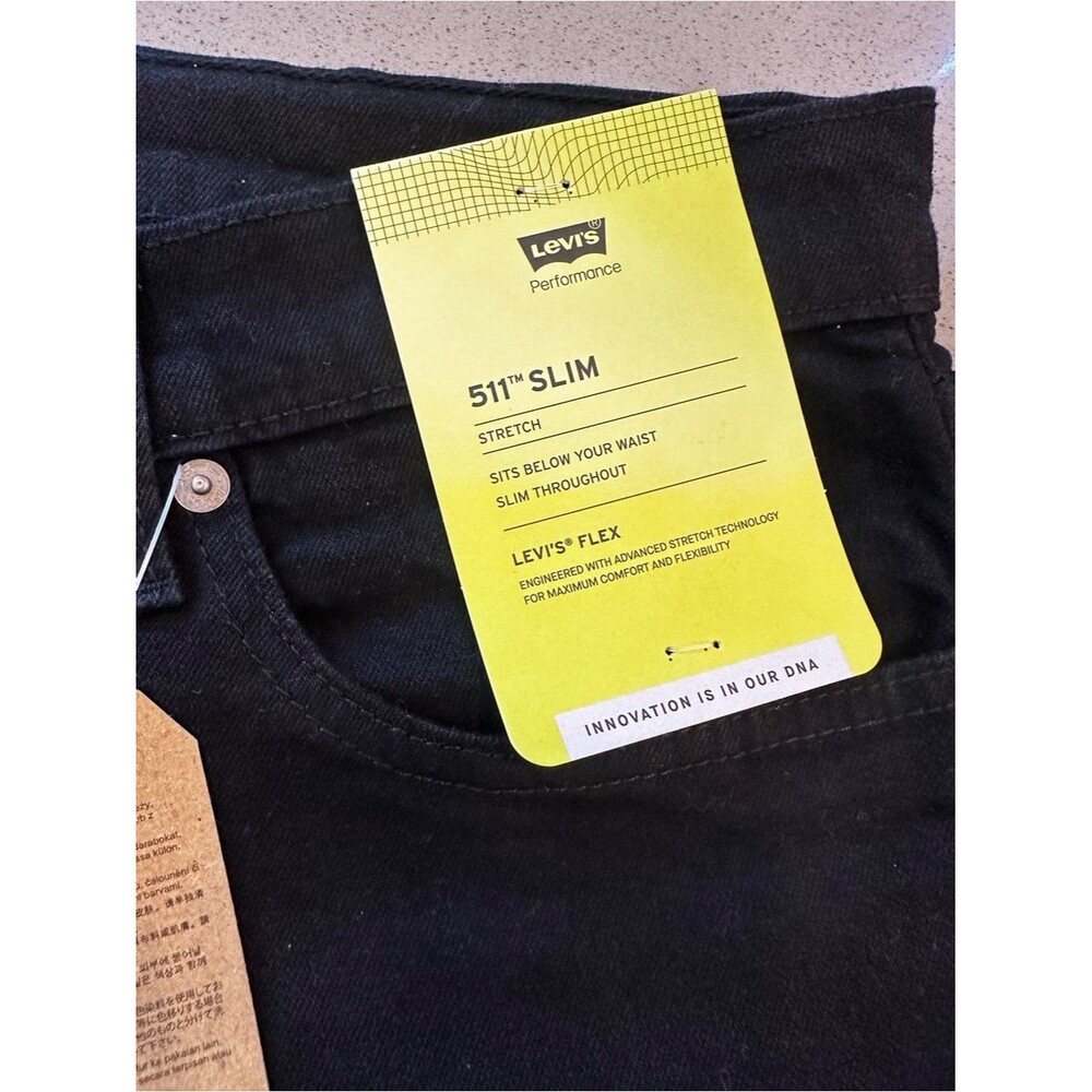 Brand New with Tags! Levi's 511 Slim Men's Black Color Jeans 36x29 - Picture 7 of 9